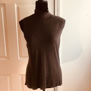 Chico’s Mock Turtleneck Sleeveless Brown Sweater